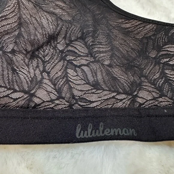 lululemon athletica Sheer Black Leaf Pattern Bralette-no tag but never been used - Picture 2 of 7
